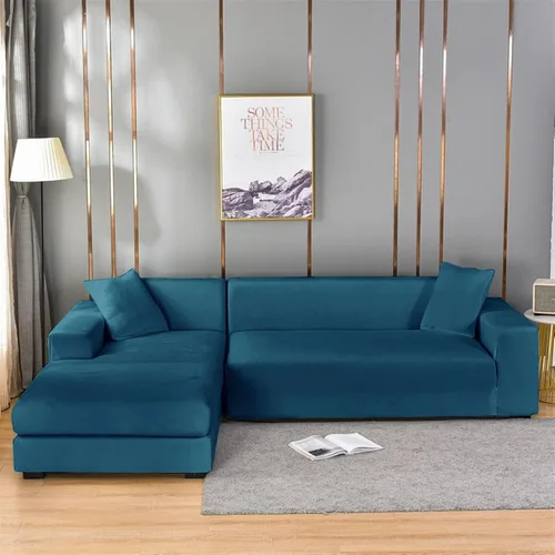 Vista 11 de MIPOPS Fundas de sofá de tela de terciopelo, funda elástica para sofá seccional, funda de sofá en forma de L, funda para sillón diván para sala de J
