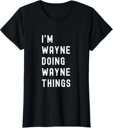 Vista 44 de Camiseta I'm Wayne Doing Wayne Things, Negro