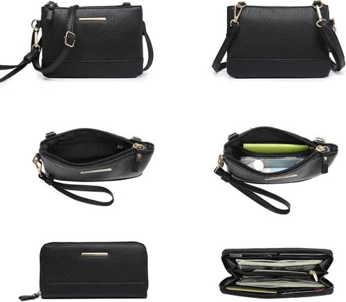 Vista 5 de Vansarto Bolsos y monederos para mujer, bolsa grande con asa superior, bolsa de hombro, 3 piezas