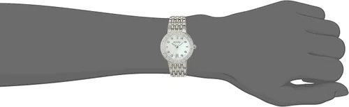 Vista 2 de Reloj casual de Bulova, acero inoxidable y bañado en plata de cuarzo para mujer (Modelo 96R203)
