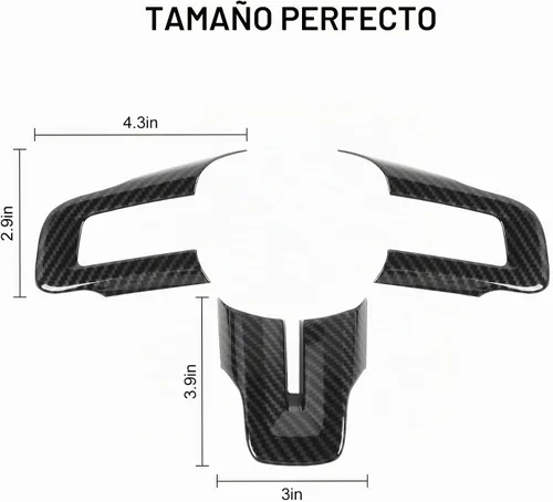 Vista 3 de Jimen Compatible con Ford Mustang 2015-2023, accesorios de moldura para volante (fibra de carbono)