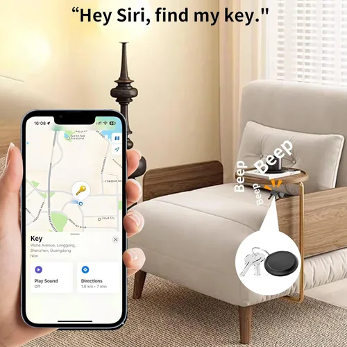 Vista 5 de Paquete de 2 rastreadores GPS para vehículos que funcionan con Find My (solo iOS) Buscador de artículos de automóvil en tiempo real, cobertura