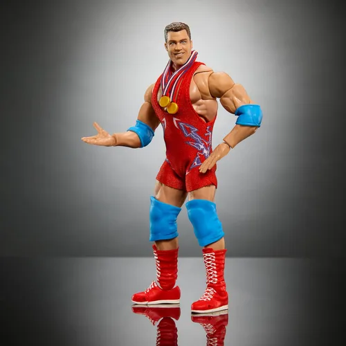 Vista 5 de Mattel WWE Ultimate Edition - Figura de acción y accesorios, juego coleccionable de ángulo Kurt de 6 pulgadas, cabezas y manos intercambiables