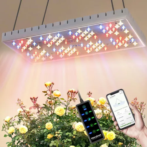 Vista 11 de MetryGrow Luces de Cultivo para Plantas de Interior, [Aplicación Inteligente y Cobertura Amplia de 2x2 Pies] Lámparas de Cultivo de Plantas de 48W