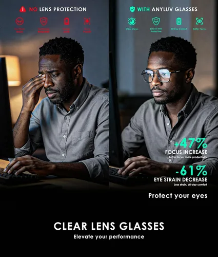 Vista 6 de ANYLUV Blue Light Glasses Men/Women, Blue Light Blocking Glasses, Computer Screen Blocker Eyes Protection Glasses