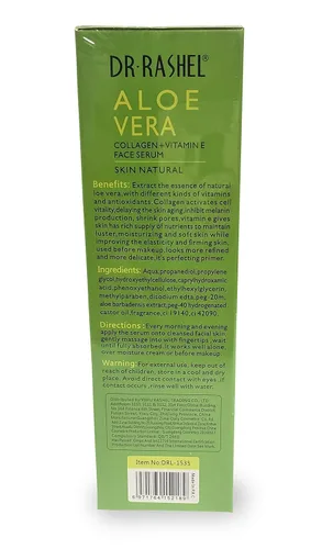 Vista 7 de Dr Rashel Aloe Vera Colágeno + Vitamina E Suero facial Antiarrugas, suaviza al instante e hidrata la piel, tamaño 1.69 onzas