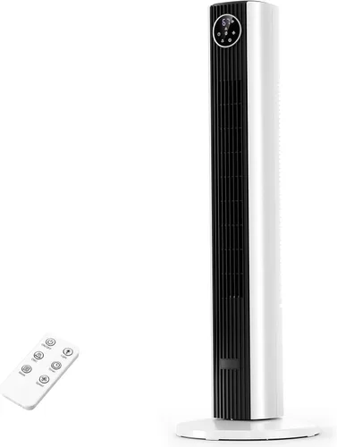 Vista 17 de Antarctic Star Ventilador de torre portátil de piso Ventilador oscilante de 85°, refrigeración silenciosa, temporizador de 12H, control remoto, sin
