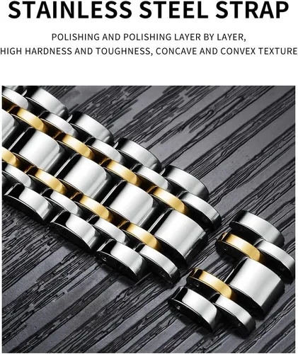 Vista 2 de Reloj de pulsera de moda para hombre, impermeable, luminoso, con fecha, de acero inoxidable, clásico, para hombre