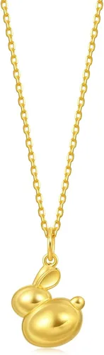 Vista 2 de CHOW SANG SANG 999 Colgante de conejo gordito de oro macizo de 24 quilates para mujer 93810P No incluye el collar, Metal, No es una piedra preciosa
