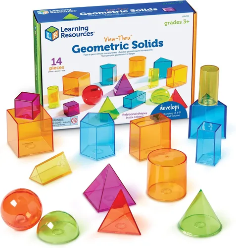 Vista 2 de Learning Resources ¡Sólidos geométricos visibles, sumérgete en formas! Un mar de geometría construible, desarrolla el reconocimiento de formas