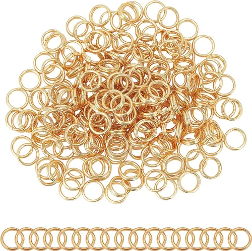 Vista 10 de UNICRAFTALE Alrededor de 200 llaveros divididos de acero inoxidable de 0.197 in de color dorado y acero inoxidable, llavero dividido de metal