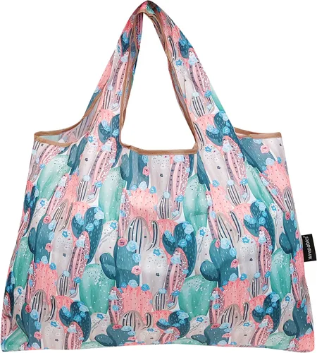 Vista 5 de allydrew Bolsas grandes plegables de nailon reutilizables para comestibles, paquete de 5
