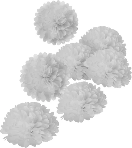 Vista 12 de Pompones de seda marrón de 10 pulgadas, flores de papel de seda para cumpleaños, boda, baby shower, fiesta de té, decoración de mesa de postre