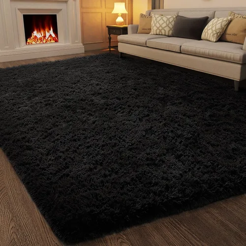 Vista 46 de Ophanie - Alfombras para sala de estar, antideslizante y suave, de felpa grandes y peludas para dormitorio, peludas para niños y niñas, decoración