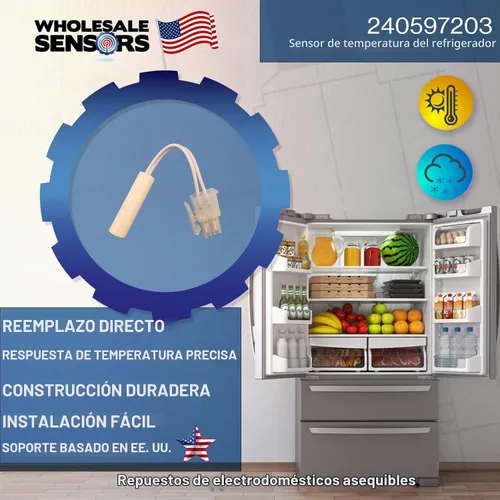 Vista 2 de Repuesto para sensor de temperatura de refrigerador Frigidaire 240597203