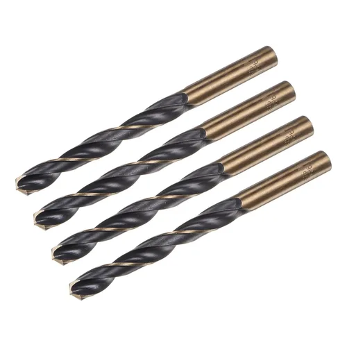 Vista 18 de uxcell Brocas Jobber de 0.118 in (0,118 pulgadas) de nitruro negro y oro recubierto de titanio M2 de alta velocidad (HSS) Brocas helicoidales