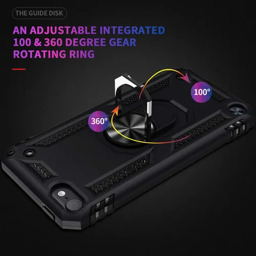 Vista 3 de ULAK Funda compatible con iPod Touch 7/6/5 con 2 protectores de pantalla HD, híbrida resistente a prueba de golpes con soporte integrado para iPod