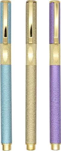 Vista 3 de Gullor Pluma estilográfica extra ligera brillante de 3 piezas, punta fina con convertidor de tinta, multicolor A