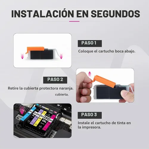 Vista 6 de CLI-281XXL Cartucho de tinta compatible con Canon TR8620a, paquete de 4 280XXL 281XXL - 4 Paquete