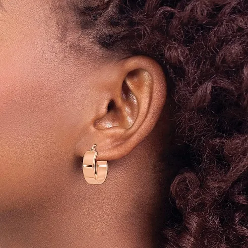 Vista 3 de Aretes de aro de oro rosa de 14 quilates, joyería fina para mujer, regalos para ella, Oro rosa