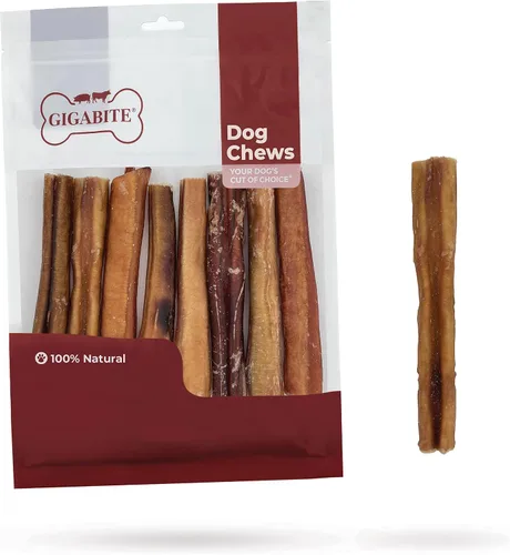 Vista 8 de GigaBite Golosinas y Mordedores Naturales de Ingrediente Único de Rango Libre - Palitos Bully/Palitos de Vejiga/Esófago de Res de Best Pet Supplies