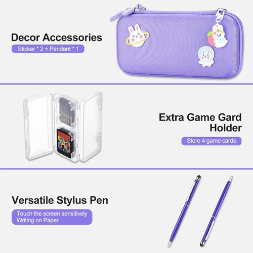Vista 7 de Switch Lite Case - innoAura 17 in 1 Switch Lite Accessories Bundle with Switch Lite Carrying Case, Switch Game Case, Switch Lite Screen Protector