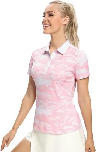 Vista 5 de Hiverlay Women Golf Shirts Polo Shirts for Women UPF 50+ Lightweight Quick-Dry Collared Tennis Daily Shirts Work Tops