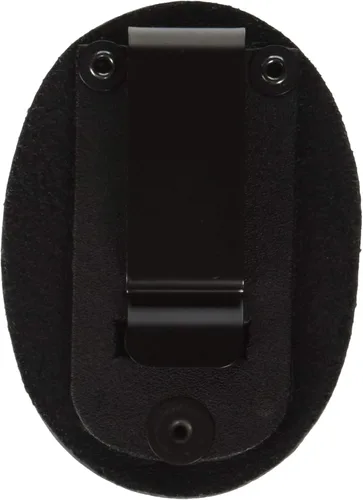 Vista 2 de Boston Leather Soporte ovalado con clip, acabado liso (cuero negro)