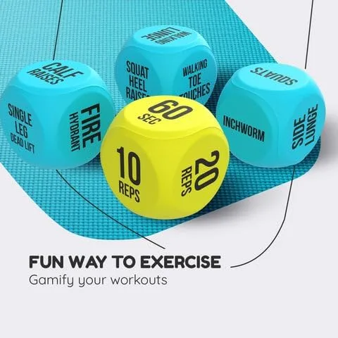 Vista 6 de TidyFriend Dados de Ejercicio – Dados de Entrenamiento de Espuma de 6 Lados para Adolescentes y Adultos, Divertido Equipo de Fitness para Clases