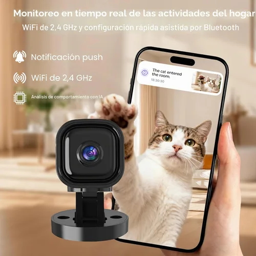 Vista 2 de Mini cámara para seguridad en el hogar,Cámara interior 2K,Cámara WiFi