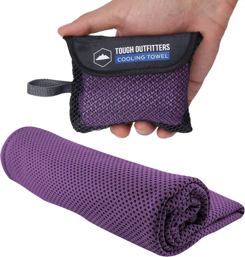Vista 11 de Toalla de Enfriamiento Tough Outdoors - Toallas de Enfriamiento para Cuello y Cara - Envoltura de Hielo y Paño de Sudor para Camping, Gimnasio, Yoga