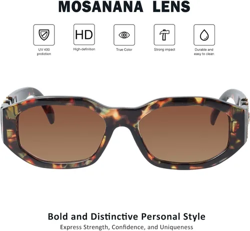 Vista 2 de mosanana Gafas de sol rectangulares de moda para mujeres y hombres Model-TRACER