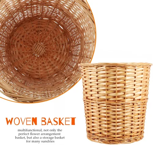 Vista 8 de PRETYZOOM Cesta de almacenamiento tejida moderna para arreglos florales, papelera decorativa para dormitorio, sala de estar