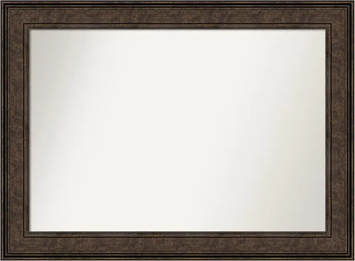 Vista 989 de Amanti Art Espejo de pared personalizado no biselado (25 x 25 pulgadas), marco de bronce acentuado, varios tamaños personalizados, espejo de baño