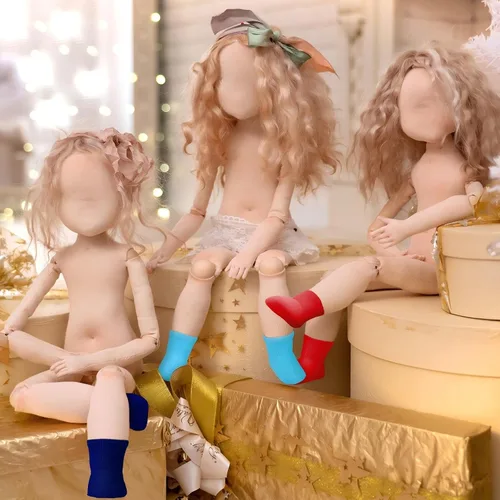 Vista 4 de 9 pares de mini calcetines de muñeca accesorios para muñecas americanas