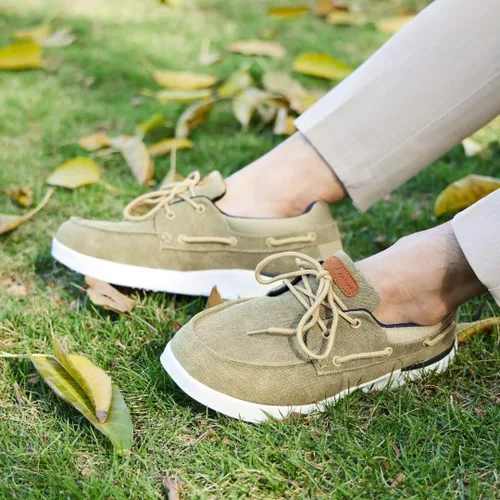 Vista 3 de OrthoComfoot Mocasines ortopédicos sin cordones para hombre mocasines casuales de lona para fascitis plantar con soporte de arco, cómodos zapatos