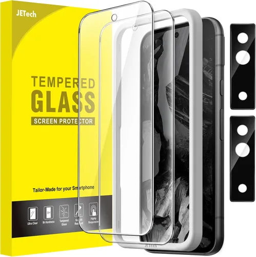 Vista 12 de JETech Protector de pantalla para Google Pixel 6a de 6.1 pulgadas con protector de lente de cámara, herramienta de fácil instalación, compatible