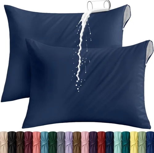 Vista 32 de Utopia Bedding Protector de almohada impermeable, con cremallera, paquete de 2, beige, estándar, funda de almohada a prueba de chinches, de 20 x 26