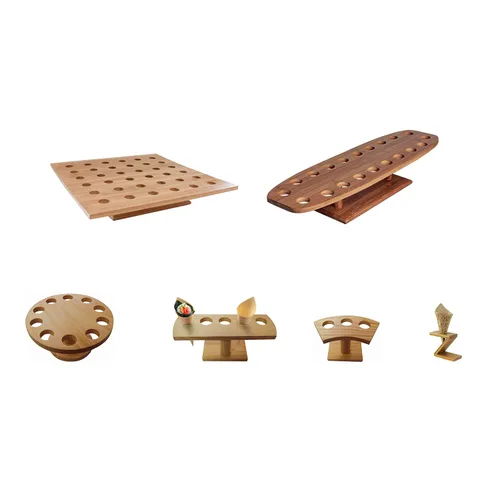 Vista 3 de PacknWood 210SBAM20 - Soporte de bambú para cono de alimentos y soporte de bambú para exhibición Temaki, soporte de cono de bambú biodegradable