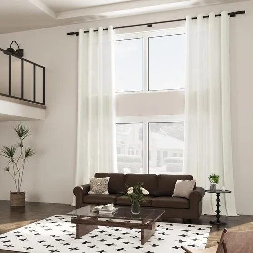Vista 70 de Cortinas de lino negro para dormitorio y sala de estar de 84 pulgadas de largo, juego de 2 paneles, para habitación de niños, filtro de luz