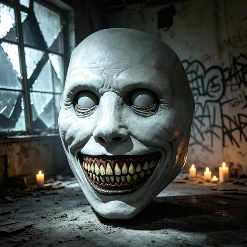 Vista 7 de Máscara de Halloween aterradora, máscara de terror de látex