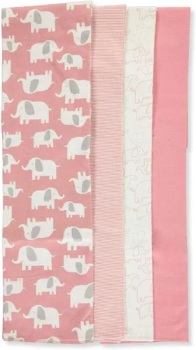Vista 2 de Carter's Paquete de 4 mantas de recepción de marzo de elefantes, rosa/blanco, talla única