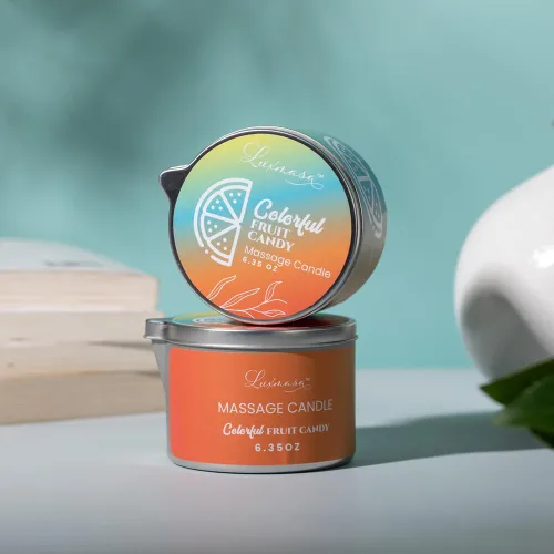 Vista 9 de Vela de masaje, aceite de soja perfumado a baja temperatura, terapia de calor, loción de aceite corporal, aceite de karité natural, aceite de masaje
