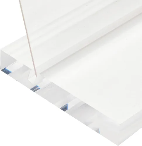 Vista 4 de Soportes transparentes para números de mesa para bodas, letreros acrílicos para tarjetas de lugar (paquete de 6)