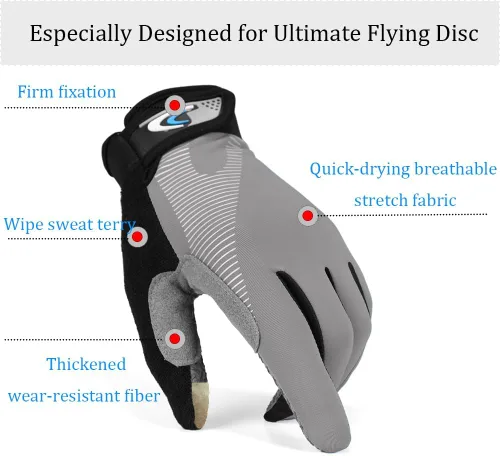 Vista 3 de Ultimate Flying Disc Guantes Ultimate Grip y Disc Guantes Transpirables Antideslizante Deportivo Ciclismo Guantes de Golf, Mejorar Lanzamientos
