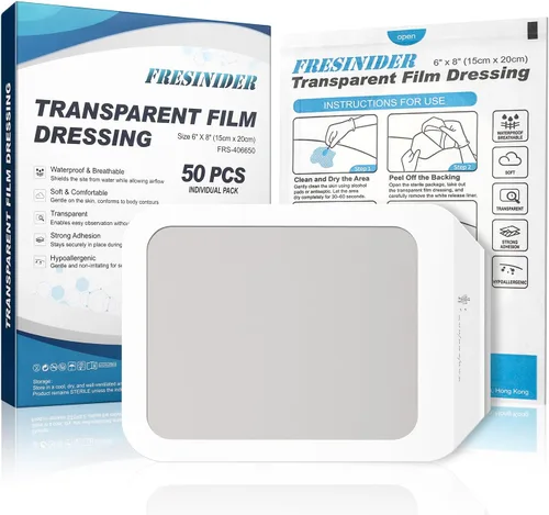 Vista 12 de FRESINIDER Apósito de película transparente de 2.3 x 2.75 pulgadas (paquete de 50) - Pequeños vendajes impermeables para ducha, cubierta
