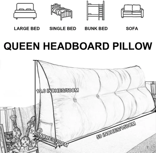 Vista 7 de Almohada triangular de lectura, almohada de cabecera de cuña para cama de día, respaldo de tatami, funda extraíble, cojín de soporte lumbar, Amarillo