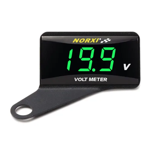 Vista 13 de Voltímetro digital para motocicleta, medidor de voltaje CC de 12 V, medidor de voltaje impermeable para automóvil y motocicleta con función de Rojo
