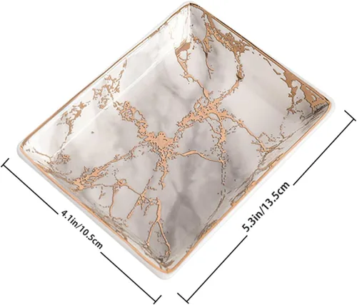 Vista 7 de PACKOVE 2pcs Bandejas Decorativas Ceramic Ring Tray Ceramic Jewelry Tray Ceramic Tray Ceramic Jewelry Dish Ceramic Earring Tray Decorative Trays