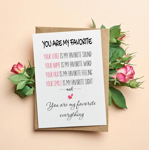 Vista 6 de Tarjeta de San Valentín para él, ella, tarjeta de felicitación romántica para marido, esposa, novio, novia, tarjeta de aniversario plegada de 5 x 7